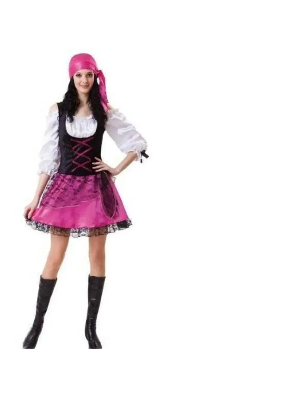Pirate & Make-Up Halloween Costume 7/9 Caribbean Pink Dress 3 Pc Junior Teen